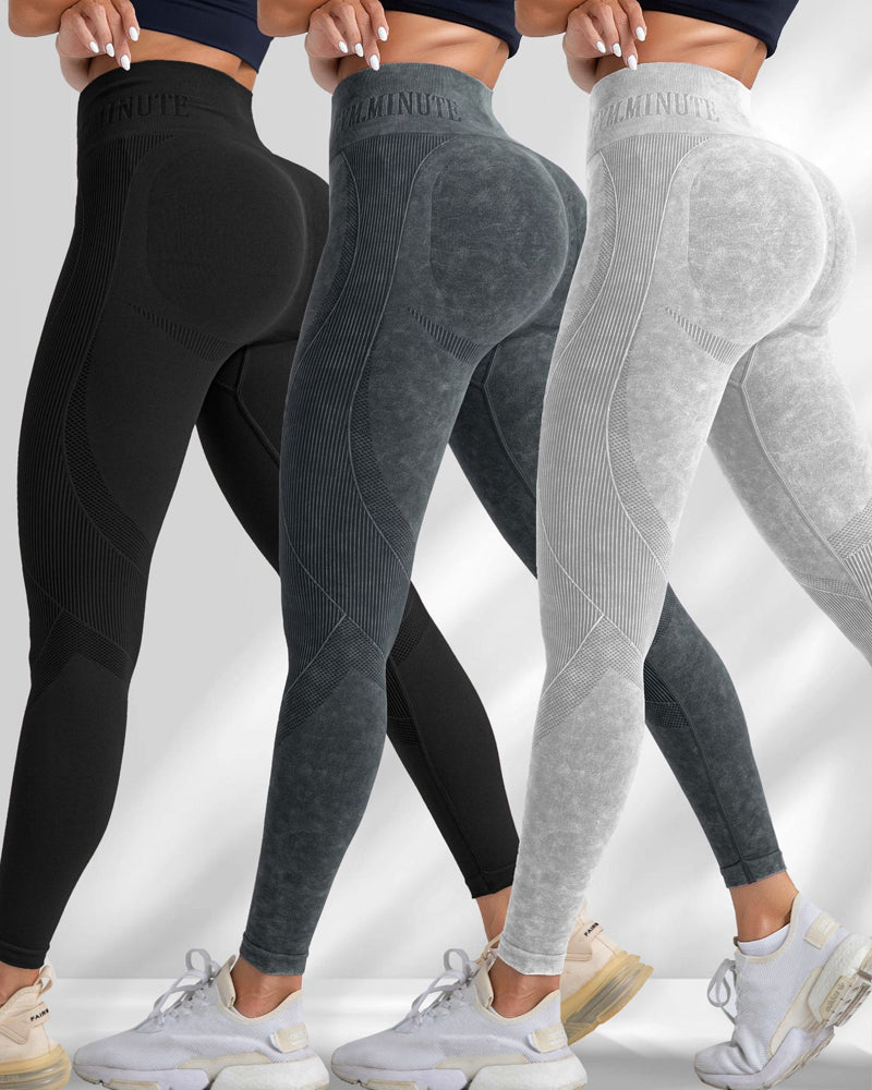 Leggings de yoga de talle alto, sin costuras, de secado rápido y que realzan las caderas.