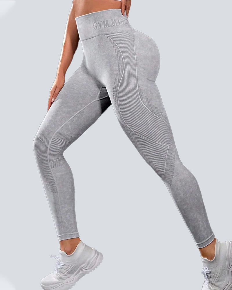 Leggings de yoga de talle alto, sin costuras, de secado rápido y que realzan las caderas.