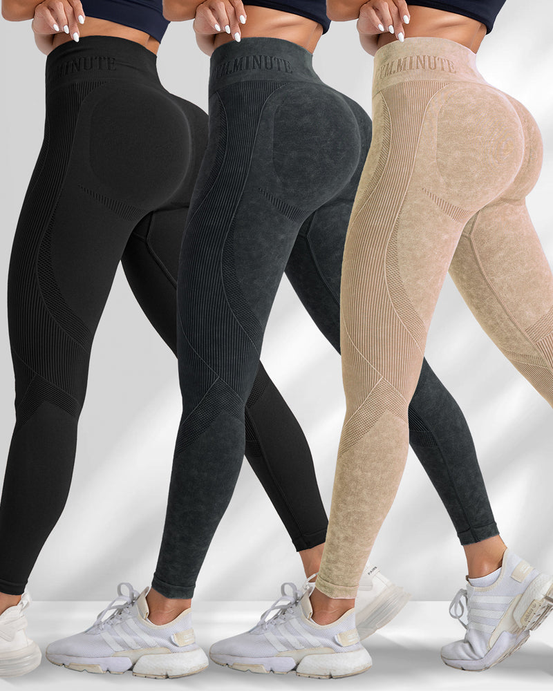 Leggings de yoga de talle alto, sin costuras, de secado rápido y que realzan las caderas.