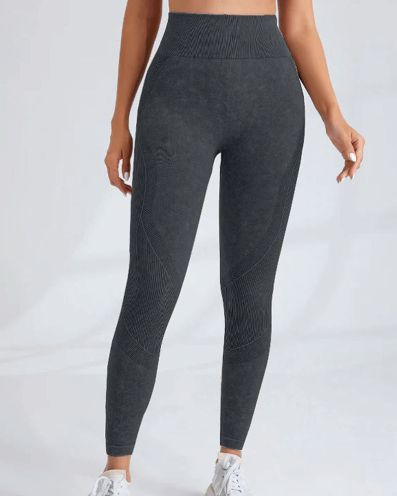 Leggings de yoga de talle alto, sin costuras, de secado rápido y que realzan las caderas.