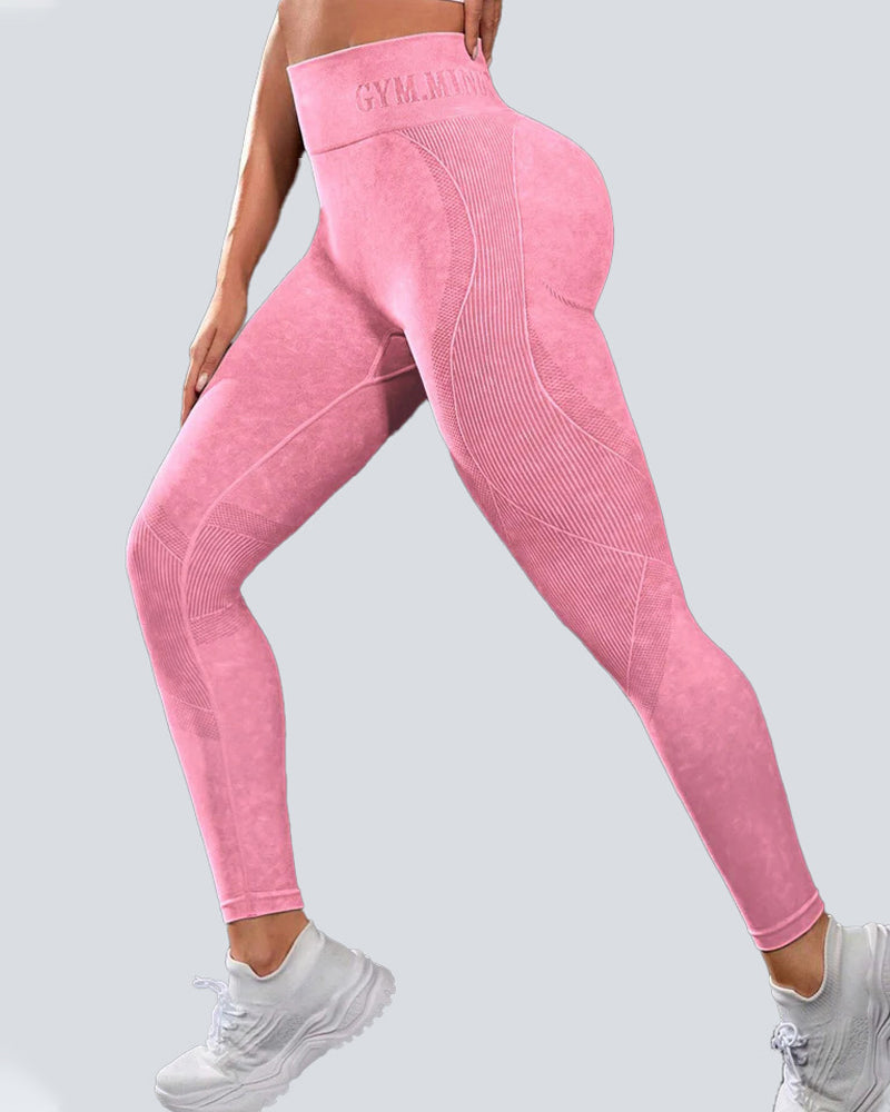 Leggings de yoga de talle alto, sin costuras, de secado rápido y que realzan las caderas.