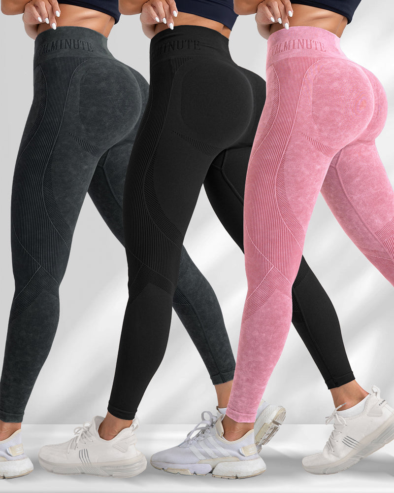 Leggings de yoga de talle alto, sin costuras, de secado rápido y que realzan las caderas.